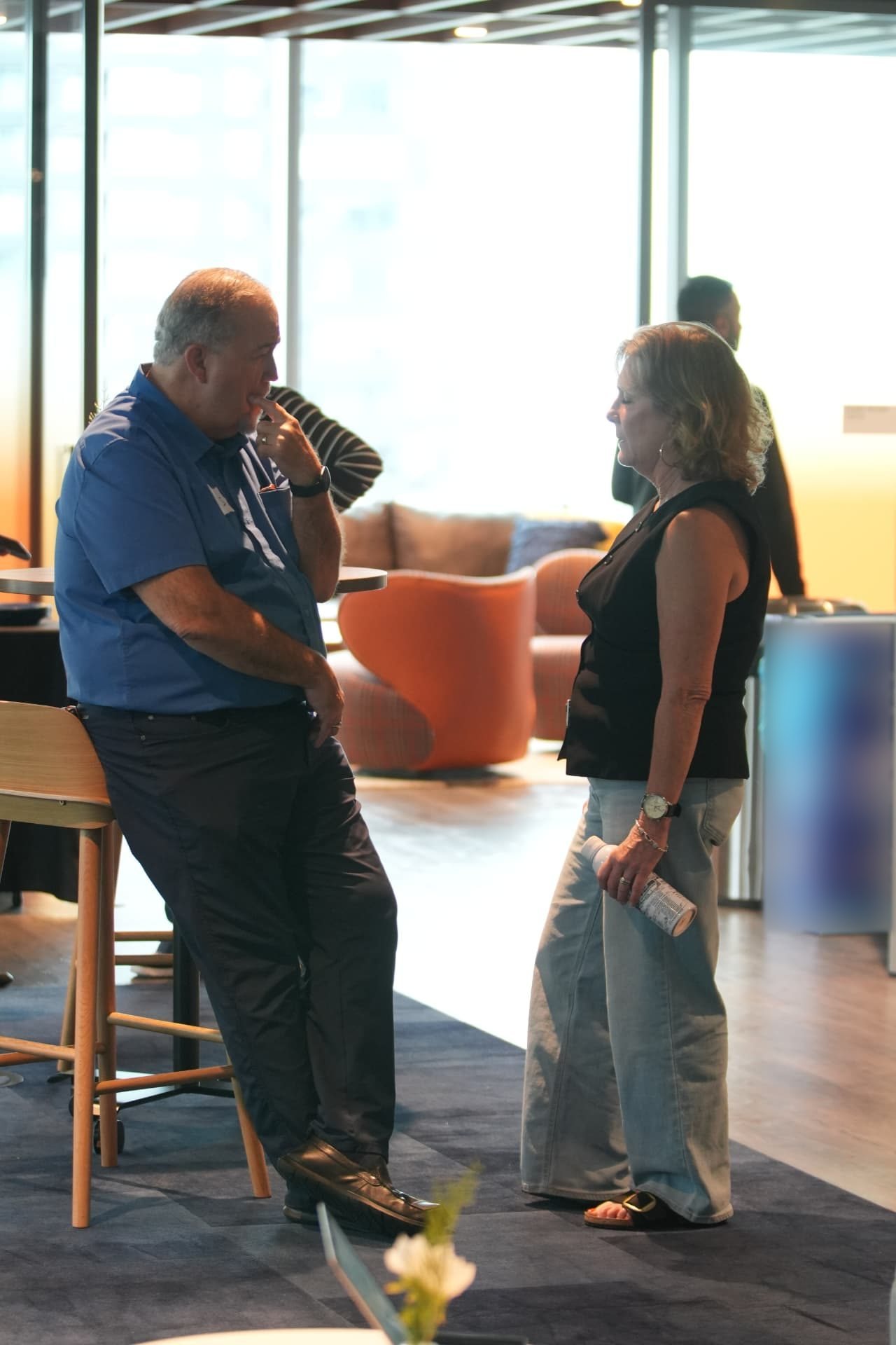 Two Toronto workshop attendees in conversation